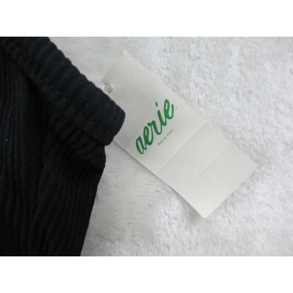 NEW Aerie Ribbed Scoop Longline Bikini Top‎ Womens 2XL Black Adjustable Straps - Picture 7 of 8